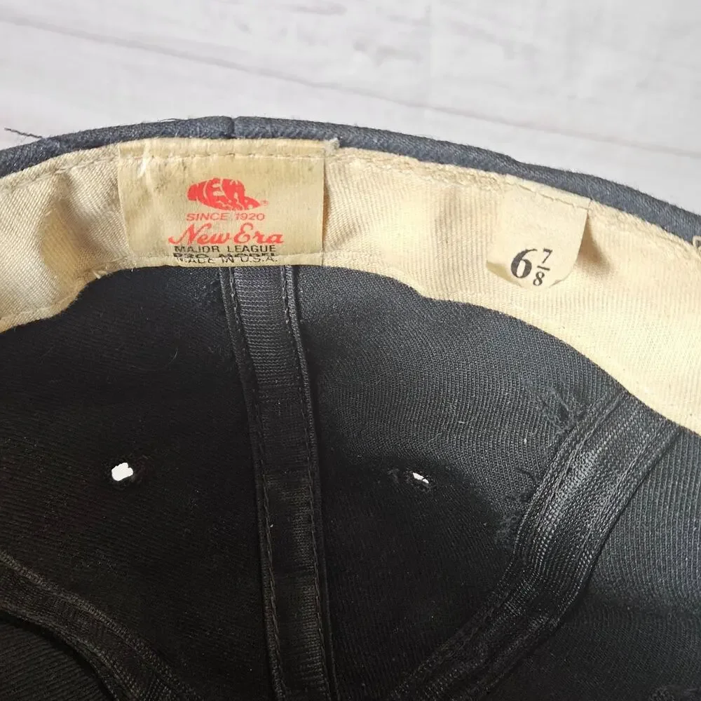 Vintage Detroit Tigers New Era Fitted Cap Men's 6 7/8 Black Tiger Head MLB